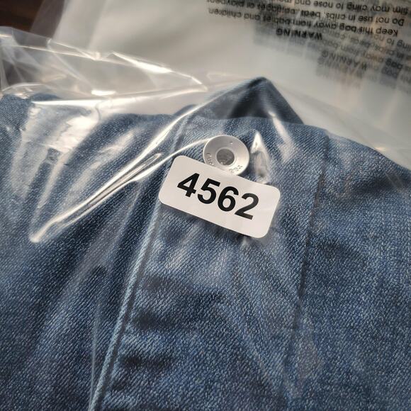 rag & bone Denim Jacket Womens Large Cropped Trucker Button Front Medium Wash - Picture 8 of 8